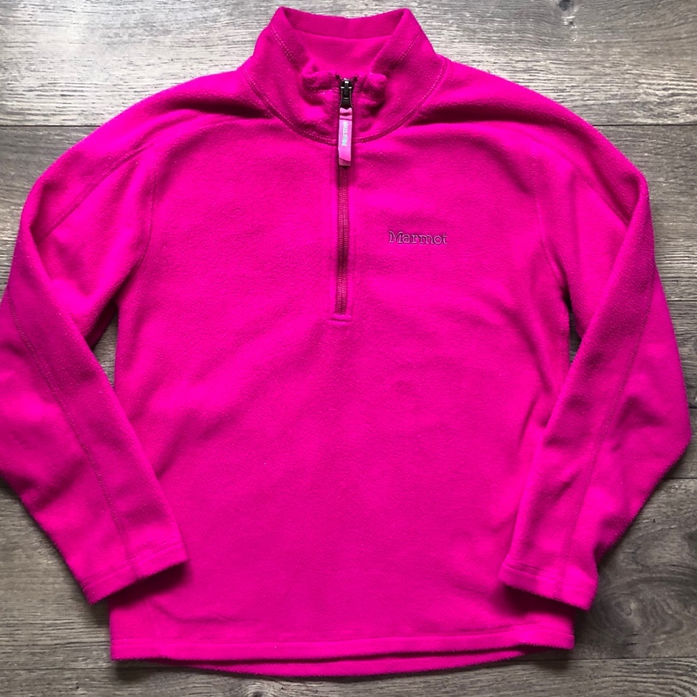 Girls Marmot Fleece Pullover w/ V zipper - Medium